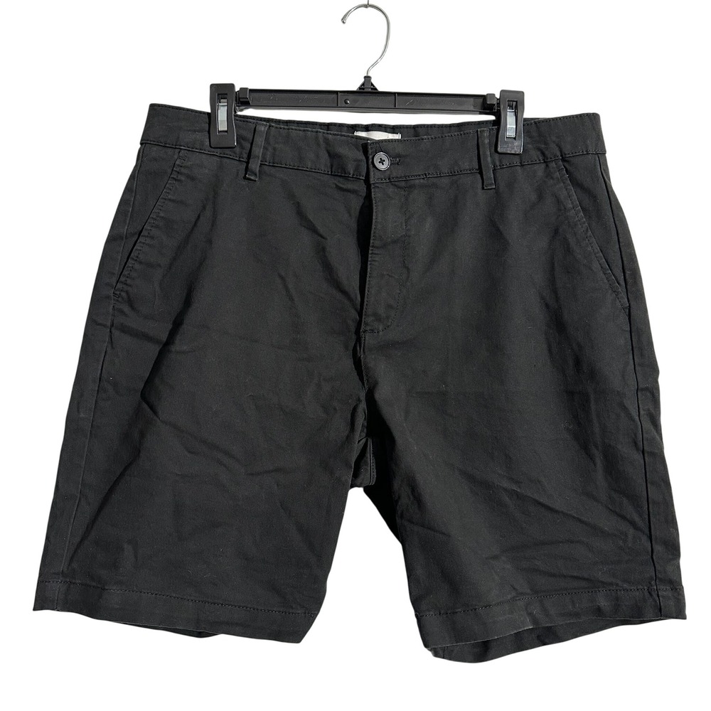 TOPMAN Black‎ Cotton Blend Flat Front Chino Shorts Mens Size 34 MCMLXXVIII